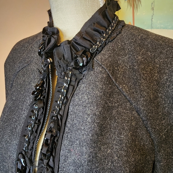 Magaschoni NWT charcoal wool cashmere blazer size 10 - Picture 3 of 12